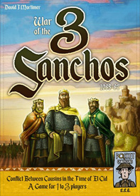 Cover of War of the 3 Sanchos: the three Kings glower at each other with a castle in the background