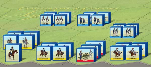 Commands & Colors: Napoleonics playing pieces (from GMT Games)