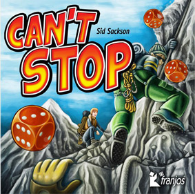 Can't Stop cover - mountaineers clamber upwards amidst rolling dice