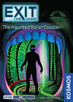 Cover of EXIT - The Haunted Roller Coaster: a figure stands in a gaping mouth, the entrance to the Ghost Train