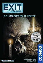Cover of EXIT - The Catacombs of Horror: a skull illuminated by candles