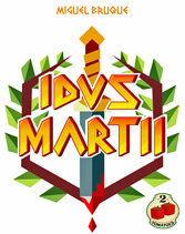 Cover of Idus Martii: a dagger drips blood from the centre of a laurel wreath