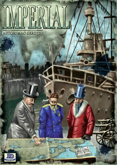 Cover of Imperial: statesmen discuss the division of Europe aganist a backdrop of warships, cannons and factories