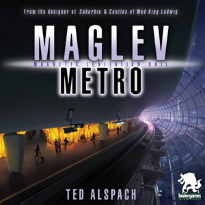 Cover of Maglev Metro: a warmly lit subway platform with a high tech tunnel stretching into the distance