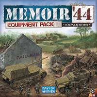 Memoir '44 Equipment Pack box - an assortment of tanks and vehicles at a battered French crossroads