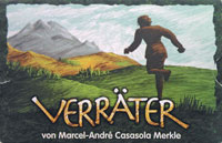 Cover of Verraeter: a figure in medieval dress racing across an upland landscape