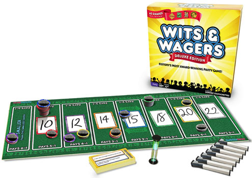 Wits & Wagers deluxe edition: display of box and components