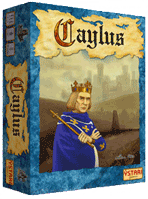 Caylus box art: the king in front of castle construction