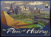 Cover art from The Flow of History showing famous monuments across the ages