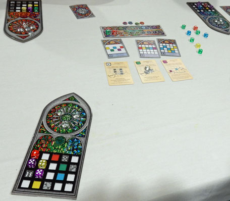 Playing Sagrada, after two rounds there are four dice in my 'window'
