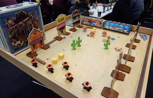Photo of the giant demo version of Flick ’em Up at Spiel '15