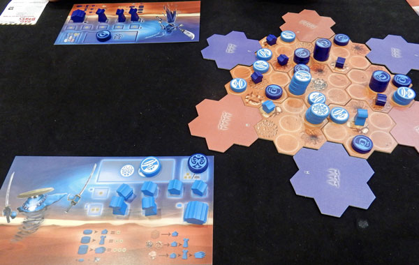 Eko in play: board and player's boards