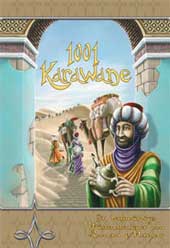 Cover art from 1001 Karawane: an Arab trader in front of a camel train in the desert
