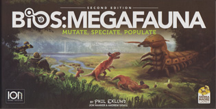Cover of Bios: Megafauna (2nd ed) - a confrontation of creatures