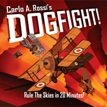 Cover of Dogfight!: a British plane goes down in flames in a fight with German triplanes