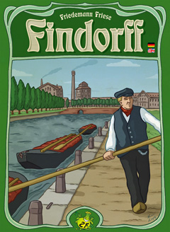 Cover of Findorff: a bargee handles a loaded barge with a factory and smoking chimney in the background