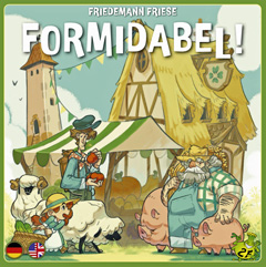 Cover of Formidable Farm: a cartoon-style medieval farm, farmers and animals