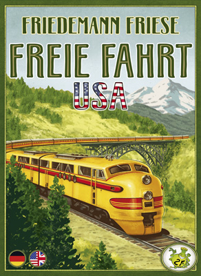 Cover of Free Ride USA: a train winds its way through a mountainscape