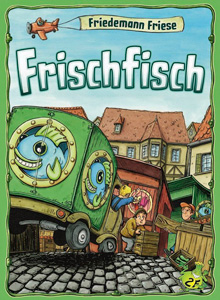 Cover art from Frischfisch - cartoon market stalls and delivery trucks