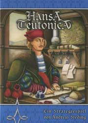Box art from Hansa Teutonica: a medieval merchant sits at his desk