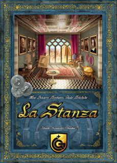 La Stanza cover: a brightly sunlit room of Renaissance art with portraits on the walls