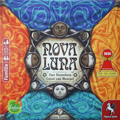 Cover of Nova Luna: segments of four colours framing the phases of the moon