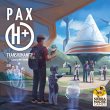 Cover of Pax Transhumanity: a futuristic scene of different transhumans