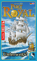 The cover of Port Royal Unterwegs! - a three-masted sailing ship under full sail