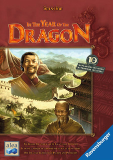 Cover from In the Year of the Dragon: a montage of characters and Chinese buildings