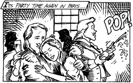 It's party time again in Paris! Champagne bottles pop and Musketeers (and their lady friends) party!