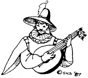 A troubadour plays his lute