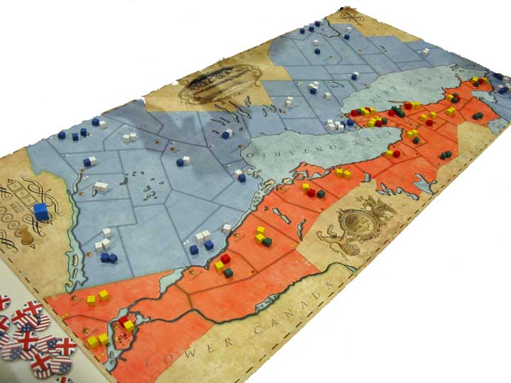 The 1812 board set up ready to start a game