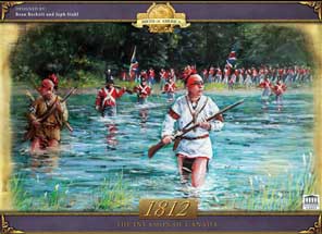Cover from 1812: a native American scout leads British troops across a river