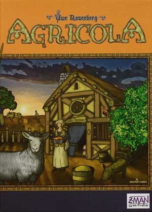 Agricola box art: a medieval farm scene