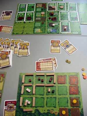 Display of Agricola boards and components