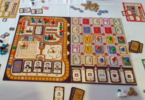The two central boards during my game of Bruxelles 1893