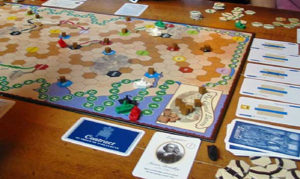 Photo of a Canal Mania game in progress