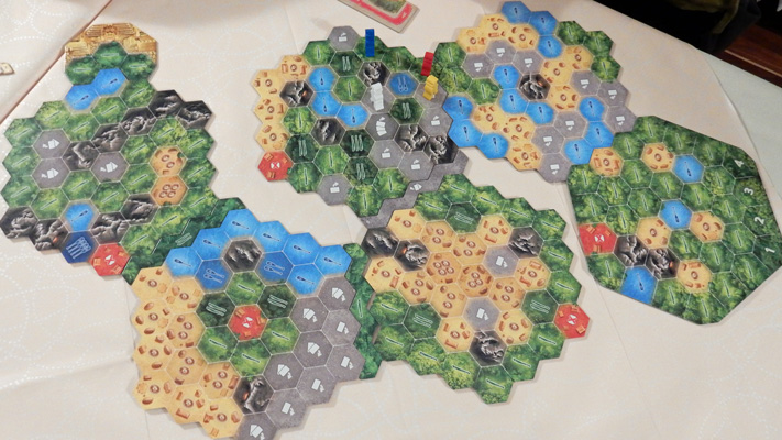 Playing El Dorado – we’ve just made it to the third tile and it’s pretty close so far