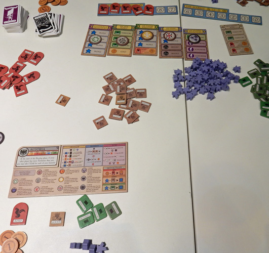 Demo game of Empires - across two tables