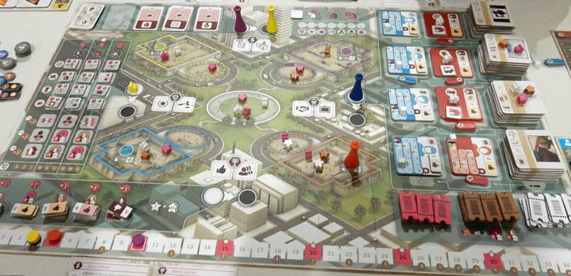 The Gallerist in play - yellow’s been kicked out and about to get an extra action