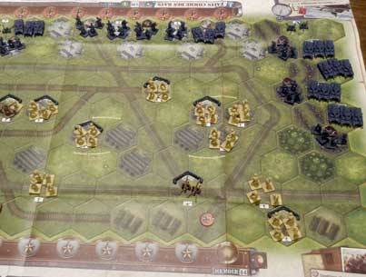 The right flank of the Russian positions in the Memoir '44 scenario , Rats in a Factory