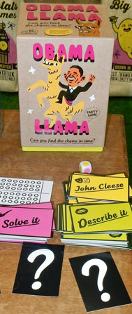 Obama Llama on display at the Toy Fair - the box is brown!