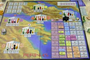 Photo of a game of Perikles in progress