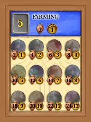 The Blue player's Farming card