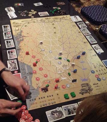 A demo game of Race for the Rhine at the UK Games Expo