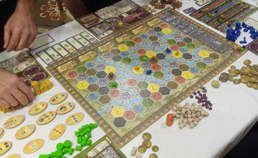 Completing the set-up of our game of Terra Mystica