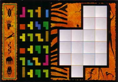 A Ubongo puzzle board