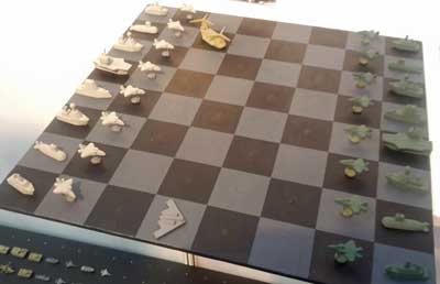 The Naval War Chess set at the 2014 Toy Fair