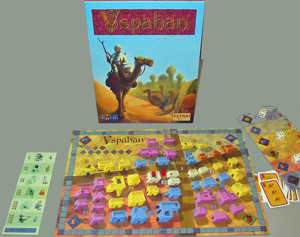 Display of Yspahan: box, board and components